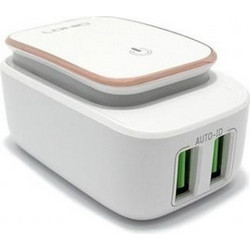LDNIO A2205 Φορτιστής / Λαμπάκι Νυκτός με 2 Θύρες USB και Καλώδιο Micro USB - Λευκό