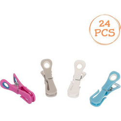 Μανταλάκια Χρωματιστά με Μαλακό Χερούλι Softgrip &amp Γαντζάκι 8cm - 24 τμχ