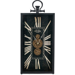 Artekko Artekko Clock Μαύρο Μεταλλικό Επιτραπέζιο Ρολόι με Μηχανισμό (25x8x53)cm 78664-DS