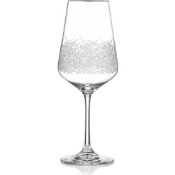 Crystalex Σετ Ποτήρια Νερού Κρυστάλλινα Κολωνάτα Sandra Platinum 450ml 6τμχ 0001644