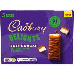 Cadbury Delights Soft Nougat Hazelnut Flavour and Caramel