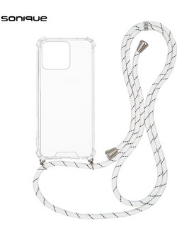 Sonique Armor Clear Θήκη Σιλικόνης με Κορδόνι (Honor X8b) Rainbow Λευκό