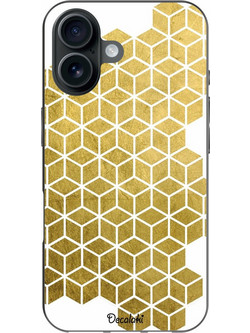 Gold Cubes Θήκη Κινητού Σχέδιο 50038 - iPhone, iPhone 16, Soft TPU Case