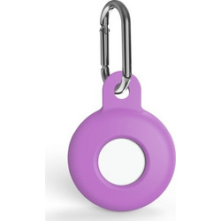 Θήκη σιλικόνης για AirTag Shockproof με γάντζο ασφαλείας Purple