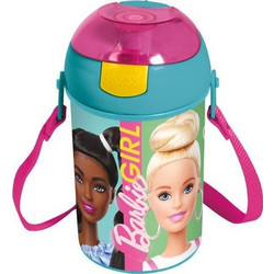 Stor Barbie Pop Up Παιδικό Μπουκάλι Πλαστικό BPA Free με Καλαμάκι Μπλε 450ml
