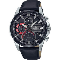 Casio Edifice Ανδρικό Ρολόι Χρονογράφος Solar με Μαύρο Δερμάτινο Λουράκι EFS-S620BL-1AVUEF