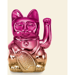 Donkey Διακοσμητική Γάτα Πλαστική Lucky Cat Player Two 10x8x15 - Γυαλιστερό Ροζ I Κίτρινο