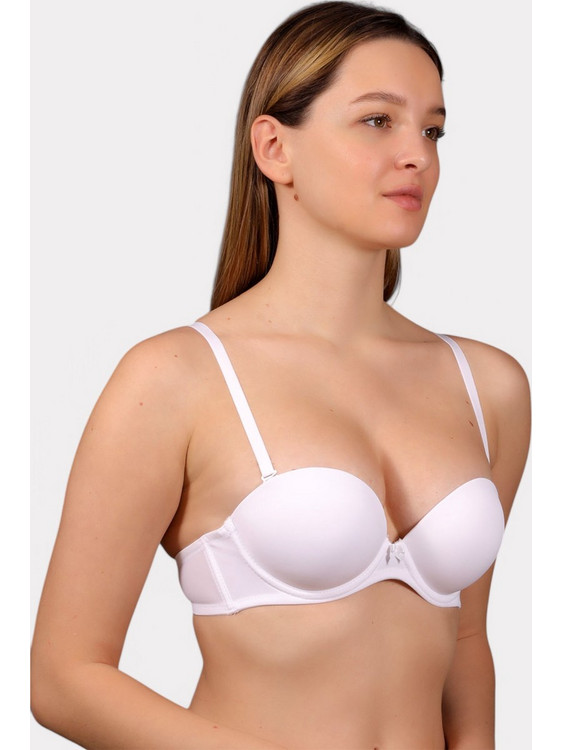 New Bra Lingerie Σουτιέν Strapless Push Up Λευκό NB7040-1
