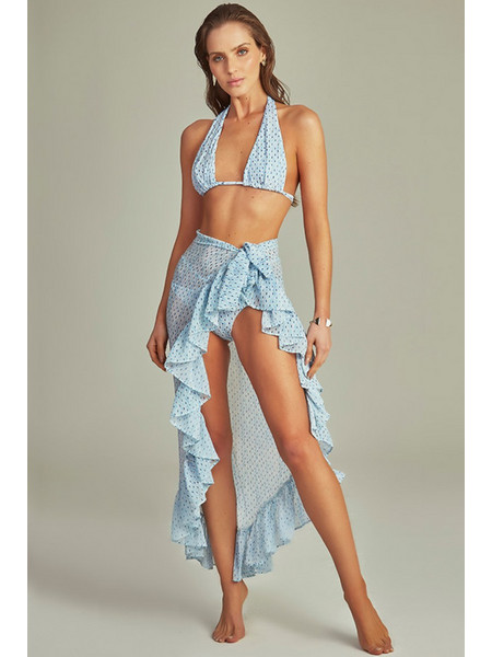 RUFFLE SKIRT CIEL BLEU PRINT