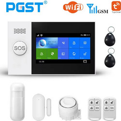 Tuya PG-107 Pack Ασύρματο Σύστημα Συναγερμού με 1 Ανιχνευτή Κίνησης, 1 Αισθητήρα Πόρτας, 2 Σειρήνες, 2 Τηλεχειριστήρια, 2 Tag, Κέντρο (Wi-Fi / GSM)