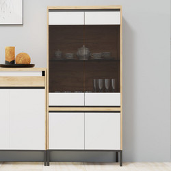 Βιτρίνα Palmor Χρυσό Δρυς-Λευκό 77x40x164