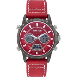 Kenneth Cole Reaction Ανδρικό Ρολόι Χρονογράφος με Κόκκινο Δερμάτινο Λουράκι RK50966009