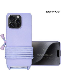 Θήκη Σιλικόνης με Κορδόνι CarryHang Sonique Apple iPhone 16 Pro Λιλά