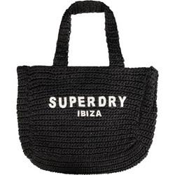 Superdry Πλεκτή Τσάντα Θαλάσσης Ώμου Μαύρη W9110401A-AZD