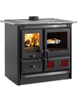 La Nordica Rosa L 5.0 Steel Anthracite Black Μαντεμένια Ξυλόσομπα Αερόθερμη με Φούρνο 9.5kW