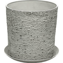 MarHome Stone Polyresin Κασπώ Γκρι Φ28x28cm 06-10004-S
