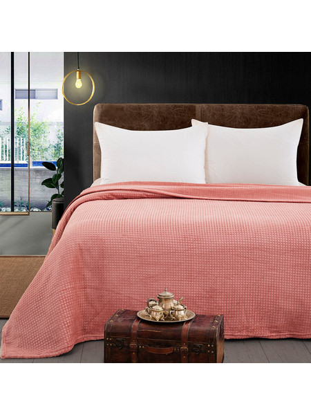 Κουβέρτα Μονόχρωμη Μονή Fleece Art 11551 160x220εκ Ροδακινί
