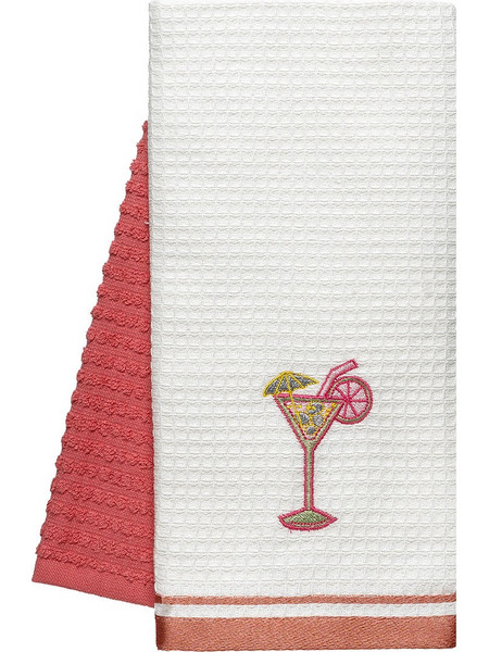 Ποτηρόπανα Σετ 2 Τμχ Cocktail Art 8807 40x60εκ Ροδακινί