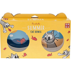 Πιάτα Γάτας Σετ 2 Τεμαχίων, FERIBIELLA Summer 390 ml