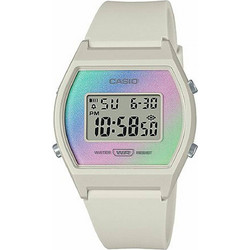 Casio Ψηφιακό Γυναικείο Ρολόι Χρονογράφος με Λευκό Καουτσούκ Λουράκι LW-205H-8AEF