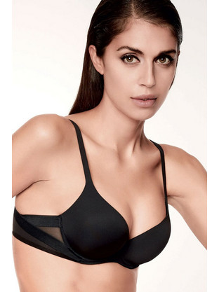 Lormar Plunge Extra Σουτιέν για Βαθύ Ντεκολτέ Push Up με Μπανέλα Μαύρο