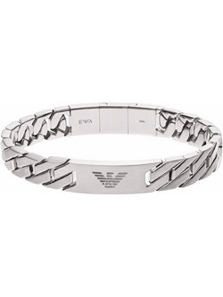 Emporio Armani Heritage Ανδρικό Βραχιόλι Χειροπέδα από Ατσάλι Ασημί EGS2435040