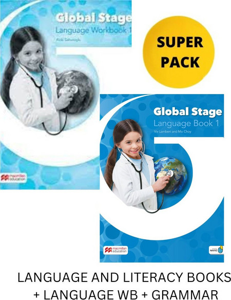 GLOBAL STAGE 1 SUPER PACK (LANGUAGE AND LITERACY BOOKS + LANGUAGE WB + GRAMMAR)