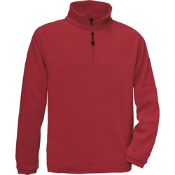 B & C Highlander Ανδρική Ζακέτα Fleece με Φερμουάρ 1/4 Κόκκινη