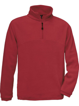 B & C Highlander Ανδρική Ζακέτα Fleece με Φερμουάρ 1/4 Κόκκινη