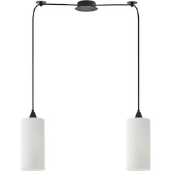 Home Lighting Κρεμαστό Φωτιστικό Οροφής με Κρύσταλλα Δίφωτο E27 Μαύρο SE21-BL-4-BL2-GL3 77-9000
