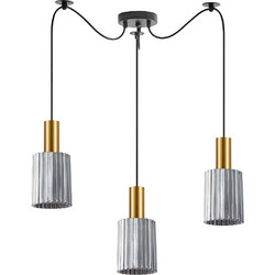 Home Lighting Κρεμαστό Φωτιστικό Οροφής Τρίφωτο E27 Χρυσό SE21-GM-4-BL3-GL1 77-8576