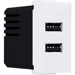 MODYS ΠΡΙΖΑ ΤΡΟΦΟΔΟΣΙΑΣ USB 1 ΣΤ. 2xUSB ΛΕΥΚΗ 5VDC 2X1.2A IP20 ACA - 10101412821
