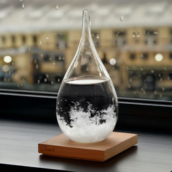 Διακοσμητικό Βαρόμετρο Με Ξύλινη Mini | Storm Glass Drop Mini | Mikamax | 04112
