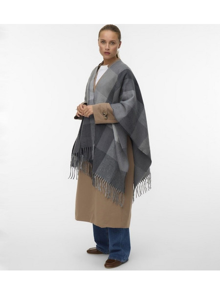 Vero moda 10313578 PONCHO Grey pinstripe