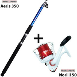 Sensei Aeris 350 + Sensei Nori II 50 Σετ Καλάμι Ψαρέματος για Casting Τηλεσκοπικό 3.5m με Μηχανισμό