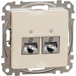 Schneider Sedna Design 2xRJ45 πρίζα CAT6A STP Μπεζ - SDD112467S