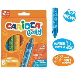 ΚΡΑΓΙΟΝ ΚΕΡΙΝΑ CARIOCA BABY JUMBO (2+) 6 χρωμ. (water soluble-super soft)