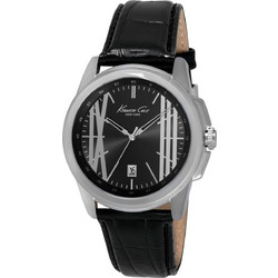Kenneth Cole Ανδρικό Ρολόι με Μαύρο Δερμάτινο Λουράκι IKC8095