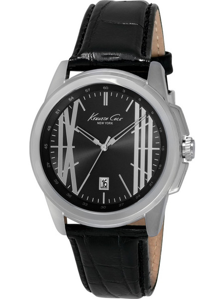 Kenneth Cole Ανδρικό Ρολόι με Μαύρο Δερμάτινο Λουράκι IKC8095