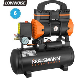 KRAUSMANN ΑΕΡΟΣΥΜΠΙΕΣΤΗ ΜΟΝΟΜΠΛΟΚ ΧΩΡΙΣ ΛΑΔΙ LOW NOISE 6lt 1.5Hp/8bar (6720)