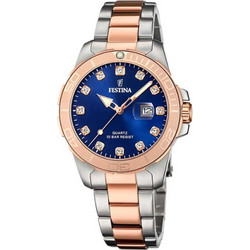 Festina Γυναικείο Ρολόι με Ασημί Ροζ Χρυσό Μεταλλικό Μπρασελέ F20505/3