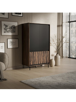 Ντουλάπι SWING S-1 σε καρυδί/μαύρο 102x55x179cm