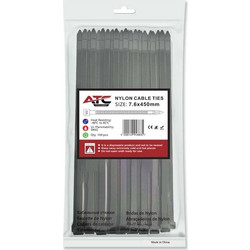 ATC Δεματικά 7.6x450mm Νάιλον Μαύρα 100τμχ Σακουλάκι