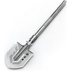 Wozinsky Survival Bushcraft Shovel Multifunctional Knife Breaker Flint Whistle Harpoon - Gray - (WSS-211)