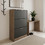 Pakoworld Παπουτσοθήκη Savaz oak-ανθρακί 60x24x114 383-000024