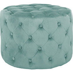 Σκαμπό Kassie φυστικί βελούδο τύπου Chesterfield Φ60x43εκ