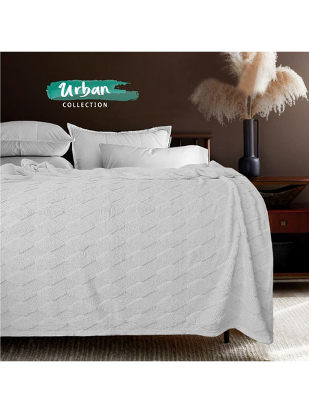 Super προσφορά!Cosy Life Plus Line Γίγας Κουβέρτα Μονή 160x220 Coral Βελουτέ Super soft Λευκό