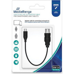 MEDIARANGE ΚΑΛΩΔΙΟ USB ON-THE-GO MICRO 2.0 PLUG 20CM