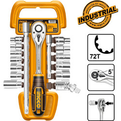 INGCO ΣΕΤ ΚΑΣΤΑΝΙΑ 1/2'' ΜΕ ΚΑΡΥΔΑΚΙΑ 17ΤΕΜ HKTS12171