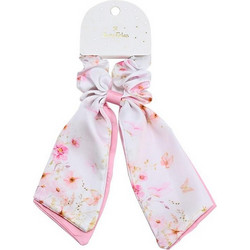 Scrunchie με μαντίλι pink blossom ST01013